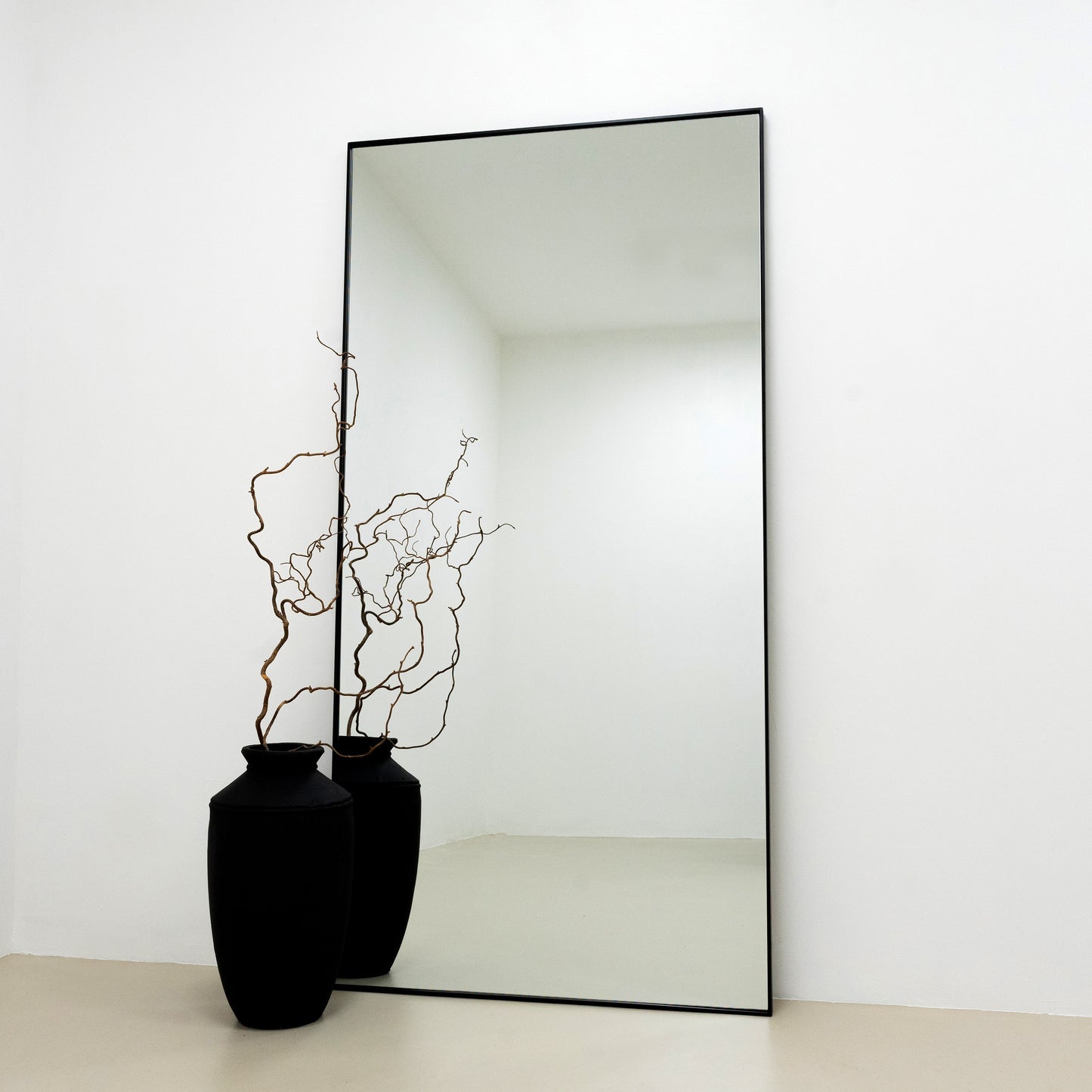 Theo - Miroir Métallique Noir Extra Large Pleine Longueur 200cm x 100cm