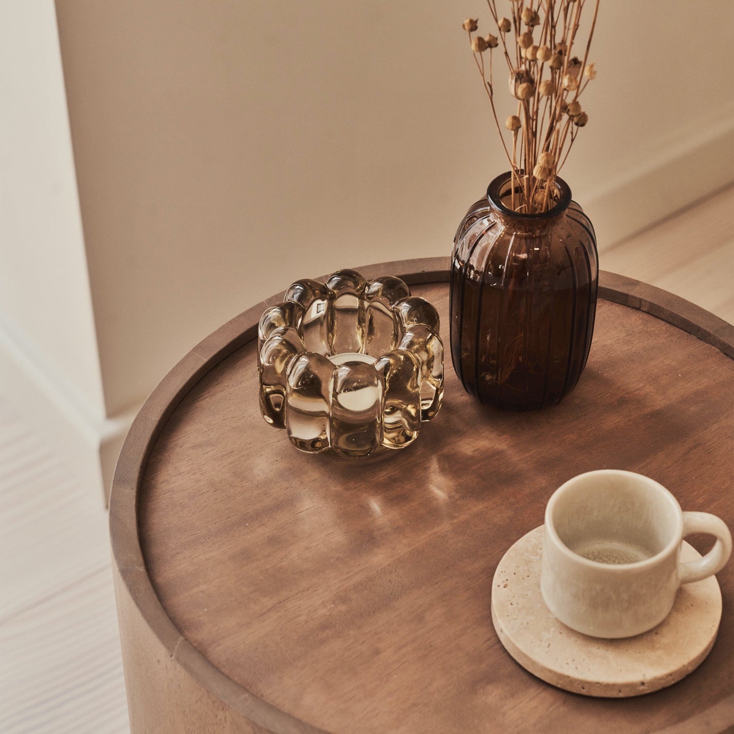 Fairmont - Table d'Appoint Ronde Premium Bois Chaleureux