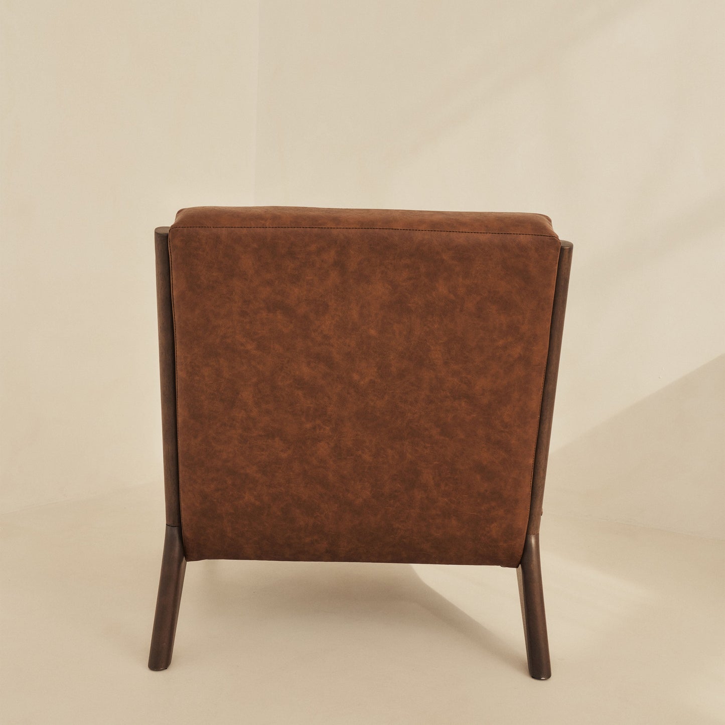 Hudson - Fauteuil avec Accents en Cuir Windsor Tan Marron et Bois Foncé