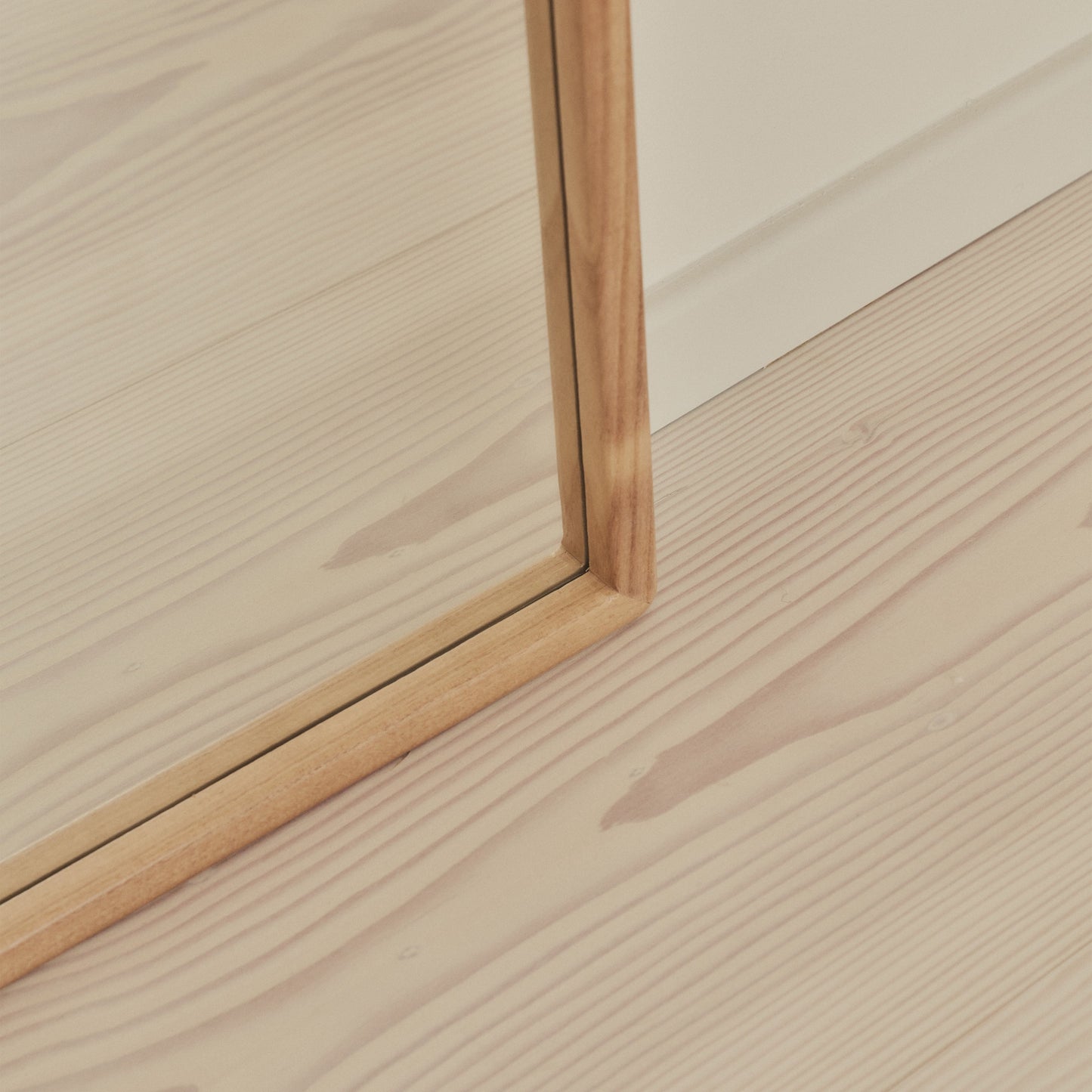 Arden - Miroir en bois clair plein pied arqué 160 cm x 60 cm