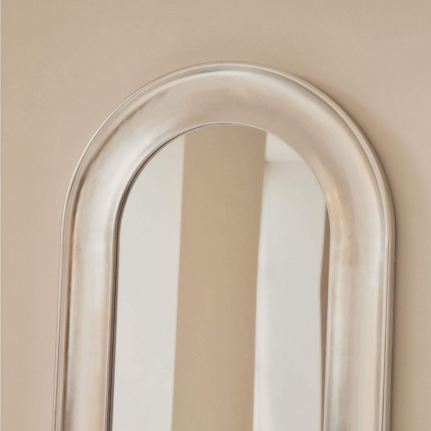 Porta - Miroir grand format arqué brossé chrome 180cm x 70cm