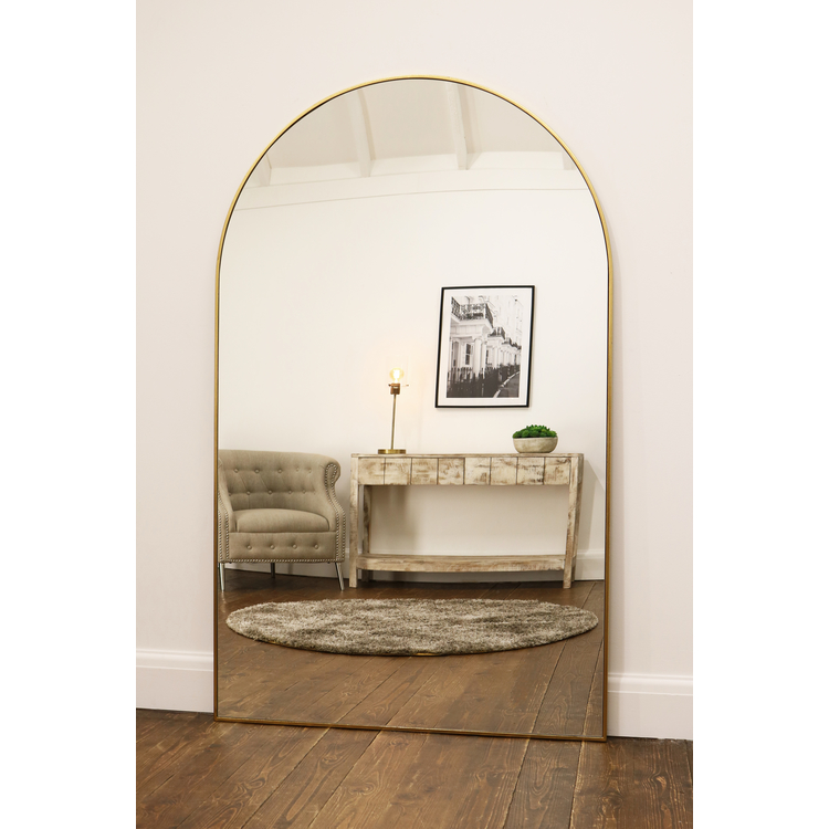 Liberty - Miroir Métallique Arqué Pleine Longueur 180cm x 110cm Or