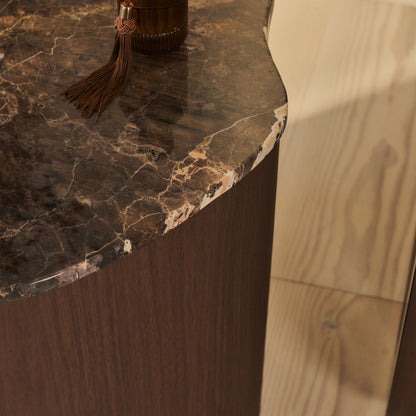 Arlo - Table d'Appoint Premium en Bois Foncé Emperador Irregulier