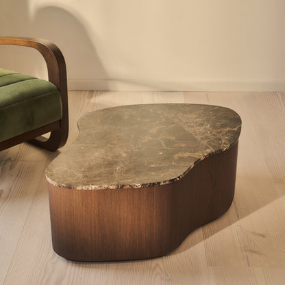 Arlo - Table basse premium en bois irrégulier Dark Emperador foncé