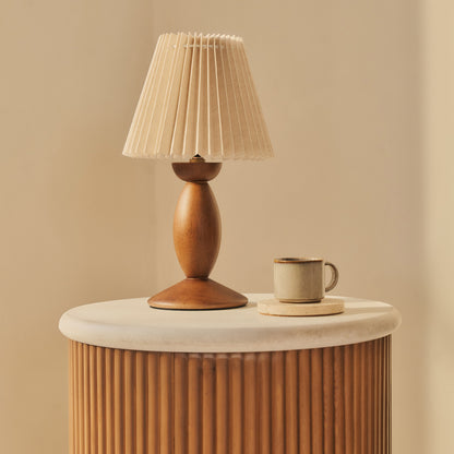 Cove - Table d'Appoint Ronde Cannelée en Bois Chaud