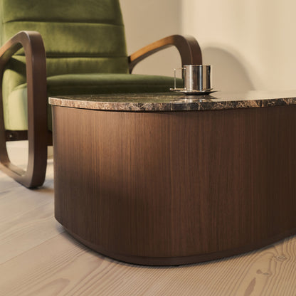 Arlo - Table basse extra large en bois foncé Emperador irrégulier premium