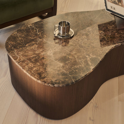Arlo - Table basse extra large en bois foncé Emperador irrégulier premium