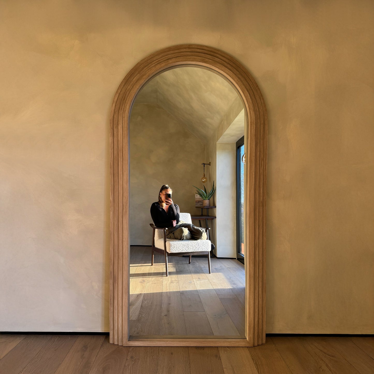 Luciana - Miroir en bois lavé arche pleine longueur 200cm x 100cm