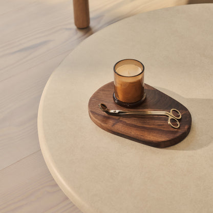 Alina - Grande table basse ronde en bois et béton