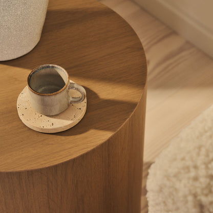 Magna - Table d'Appoint Onde en Bois Chaleureux