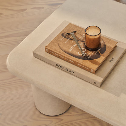Alina - Grande table basse rectangulaire en bois et béton