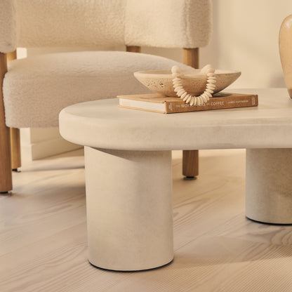 Savanna - Table basse en bois irrégulier et béton