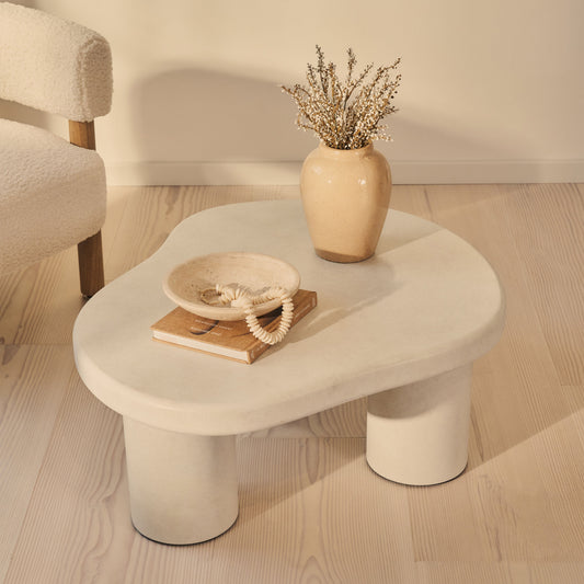 Savanna - Table basse en bois irrégulier et béton