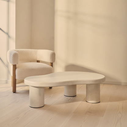 Savanna - Grande Table Basse en Bois Irregulière et Béton