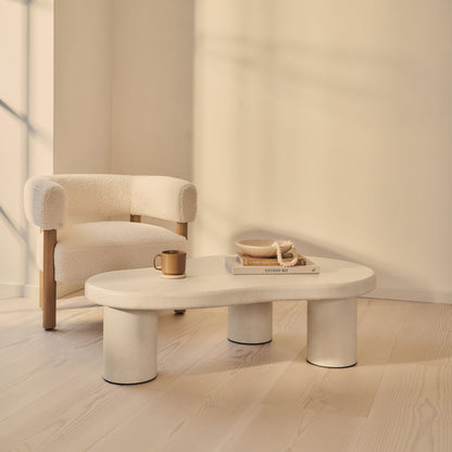Savanna - Grande Table Basse en Bois Irregulière et Béton