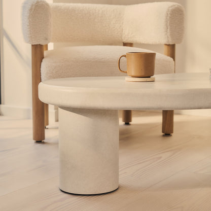 Savanna - Grande Table Basse en Bois Irregulière et Béton