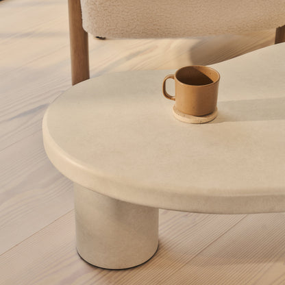 Savanna - Grande Table Basse en Bois Irregulière et Béton