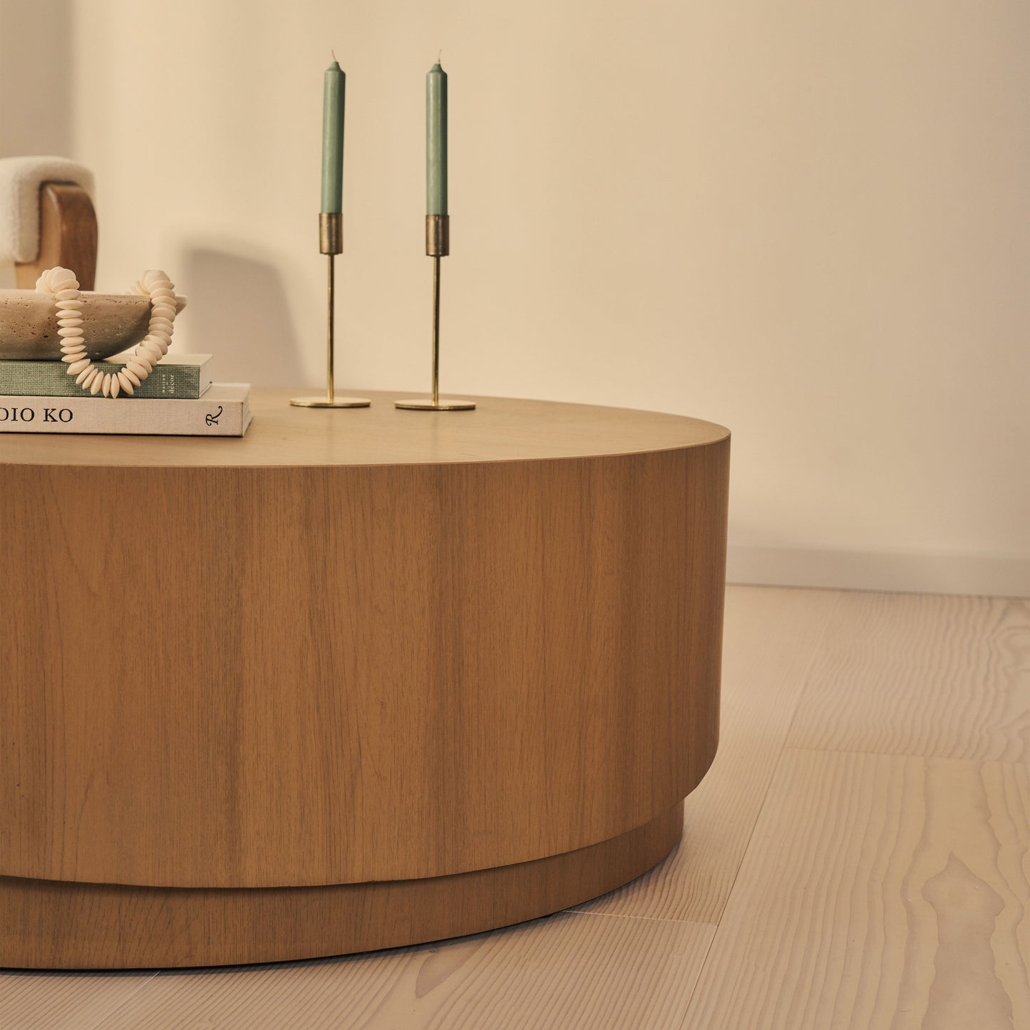 Magna - Table Basse Vague en Bois Chaud