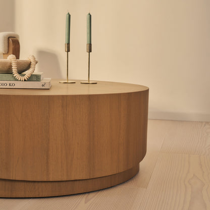 Magna - Table Basse Vague en Bois Chaud