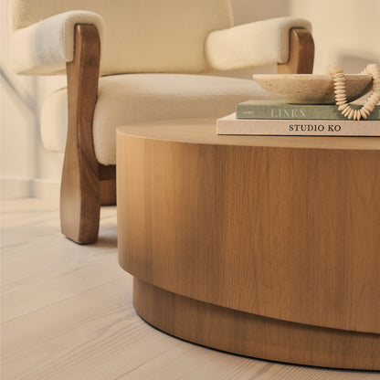 Magna - Table Basse Vague en Bois Chaud