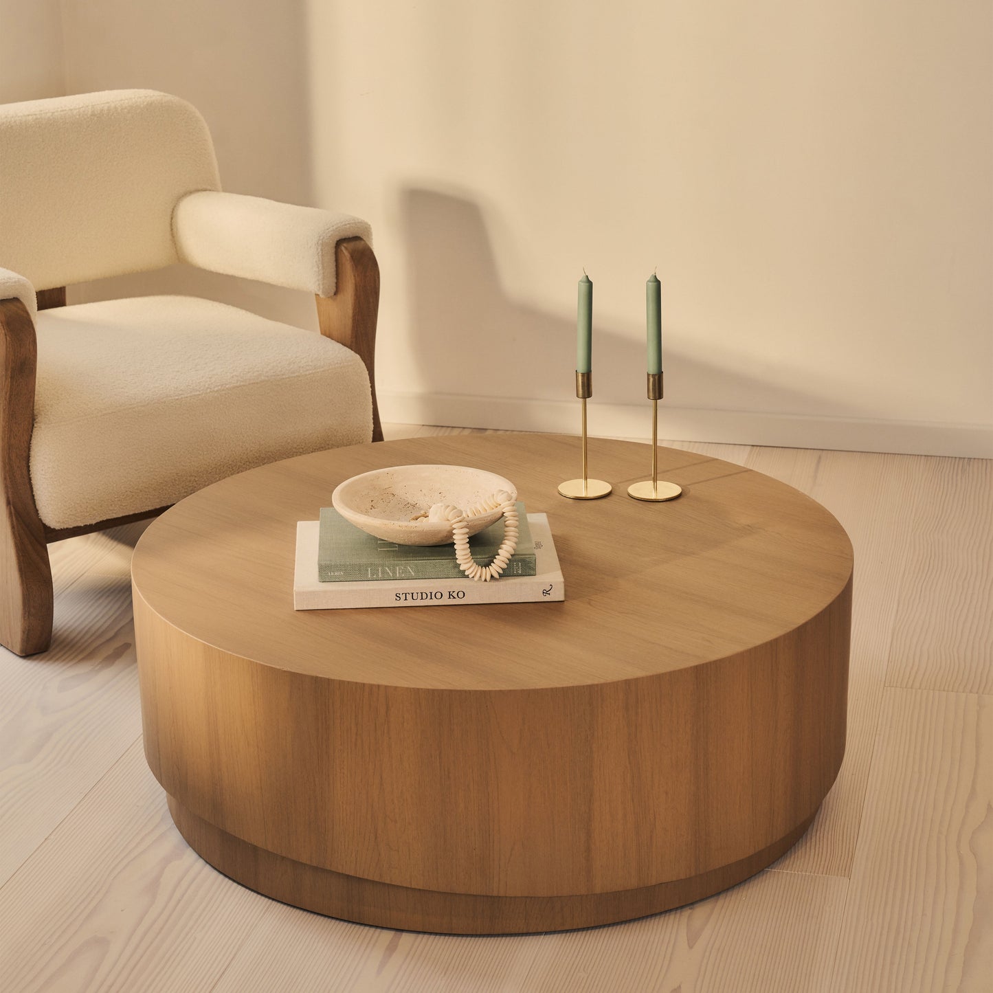 Magna - Table Basse Vague en Bois Chaud