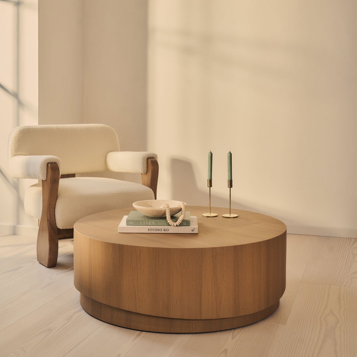 Magna - Table Basse Vague en Bois Chaud