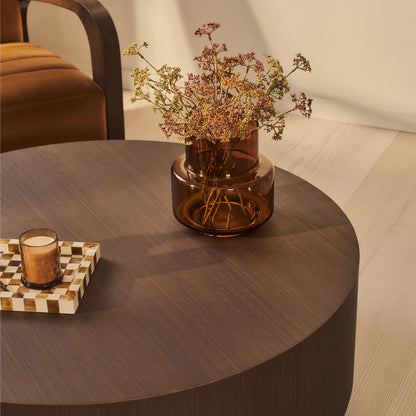 Magna - Table Basse Ondulée en Bois Foncé