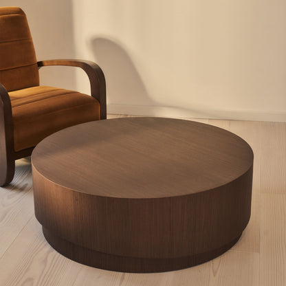 Magna - Table Basse Ondulée en Bois Foncé