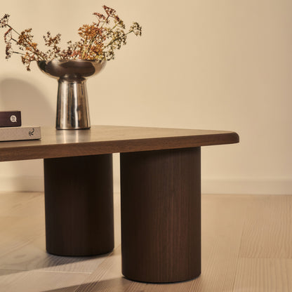 Alina - Grande table basse rectangulaire en bois foncé