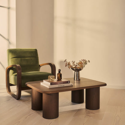 Alina - Grande table basse rectangulaire en bois foncé
