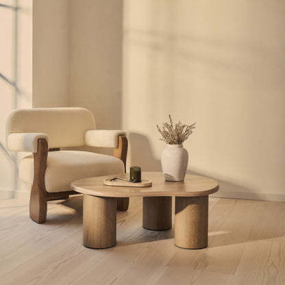 Savanna - Table basse en bois irrégulier lavé