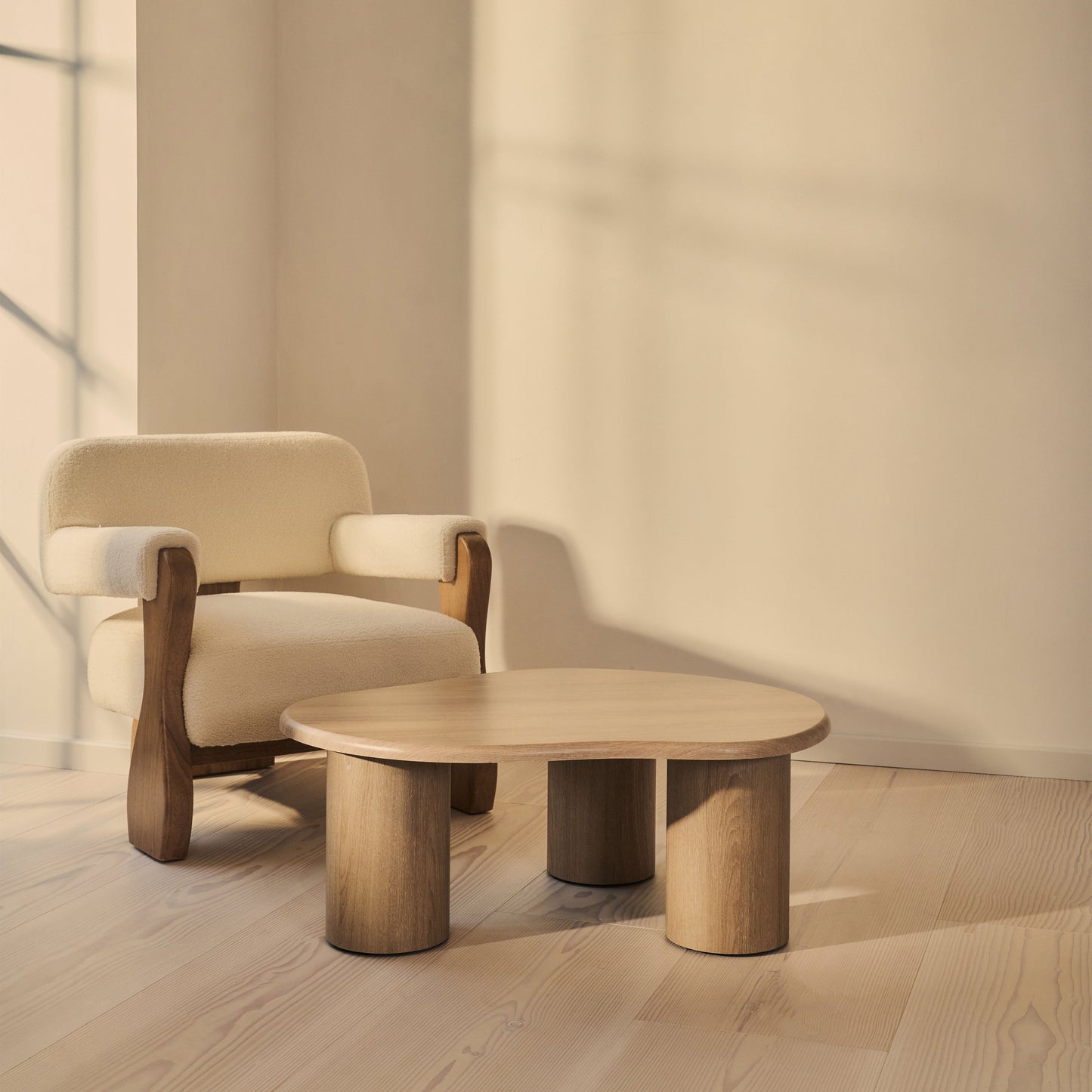 Savanna - Table basse en bois irrégulier lavé