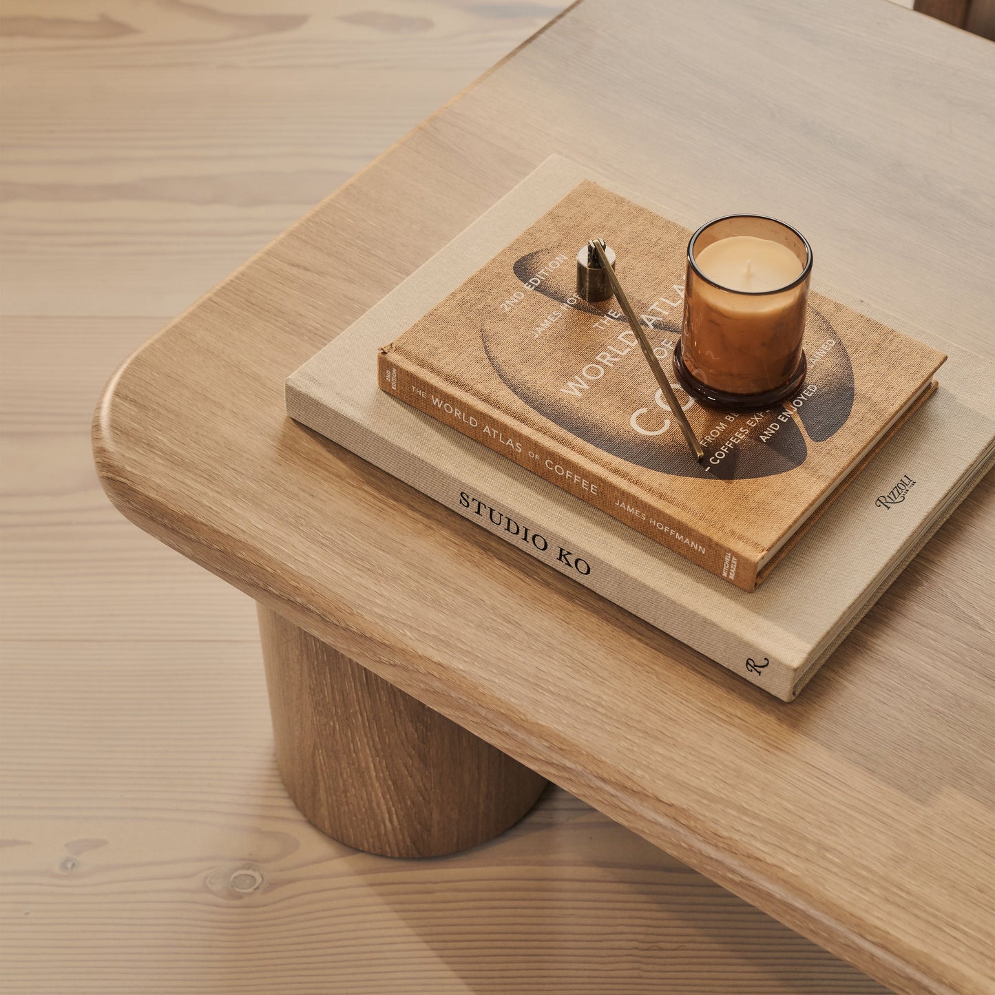 Alina - Grande table basse rectangulaire en bois vieilli