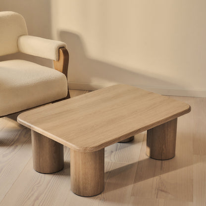 Alina - Grande table basse rectangulaire en bois vieilli