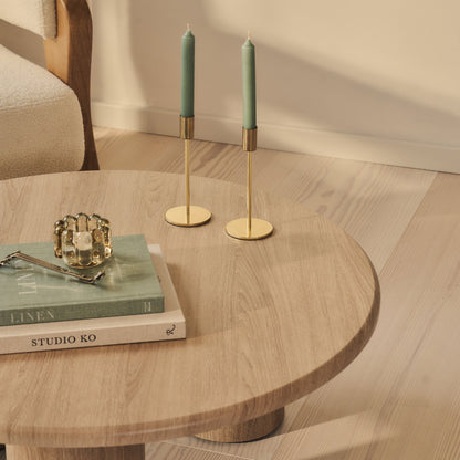 Alina - Grande table basse ronde en bois lavé