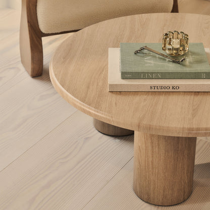 Alina - Grande table basse ronde en bois lavé