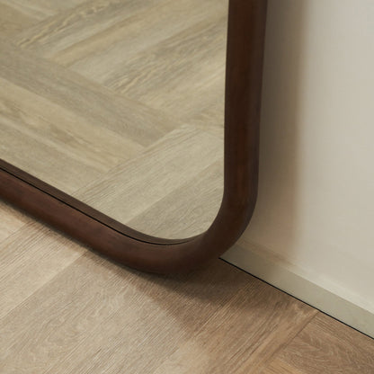 Aaliyah - Miroir irrégulier extra grand pleine longueur en bois foncé 180cm x 110cm