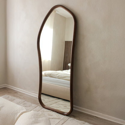 Aaliyah - Miroir irrégulier en bois foncé pleine longueur 180cm x 80cm