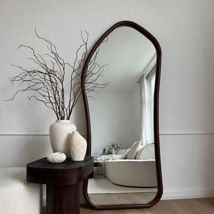 Aaliyah - Miroir irrégulier en bois foncé pleine longueur 180cm x 80cm