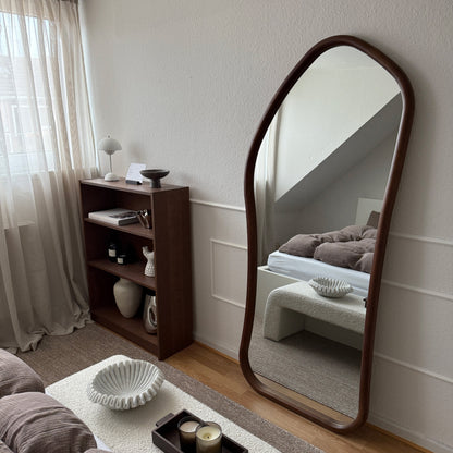 Aaliyah - Miroir irrégulier en bois foncé pleine longueur 180cm x 80cm