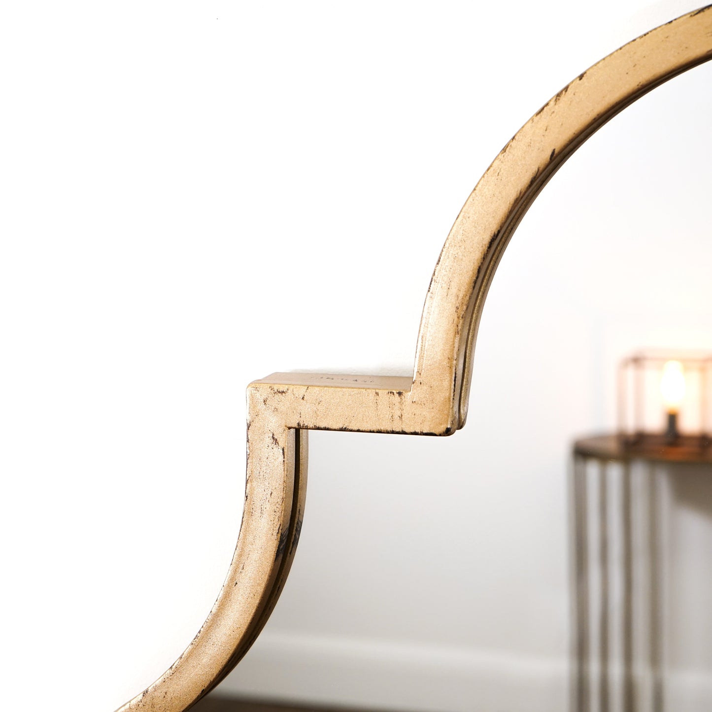 Alexandria - Miroir industriel en métal doré arche pleine longueur 159cm x 70cm