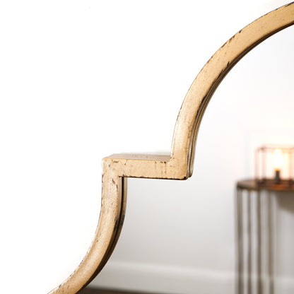 Alexandria - Miroir industriel en métal doré arche pleine longueur 159cm x 70cm