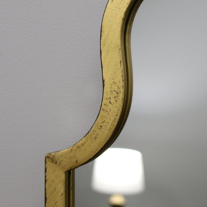 Algiers - Grand miroir métallique doré arche pleine longueur 150cm x 60cm