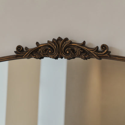 Amelia - Miroir de Cheminée Arqué en Métal Doré 100cm x 87cm