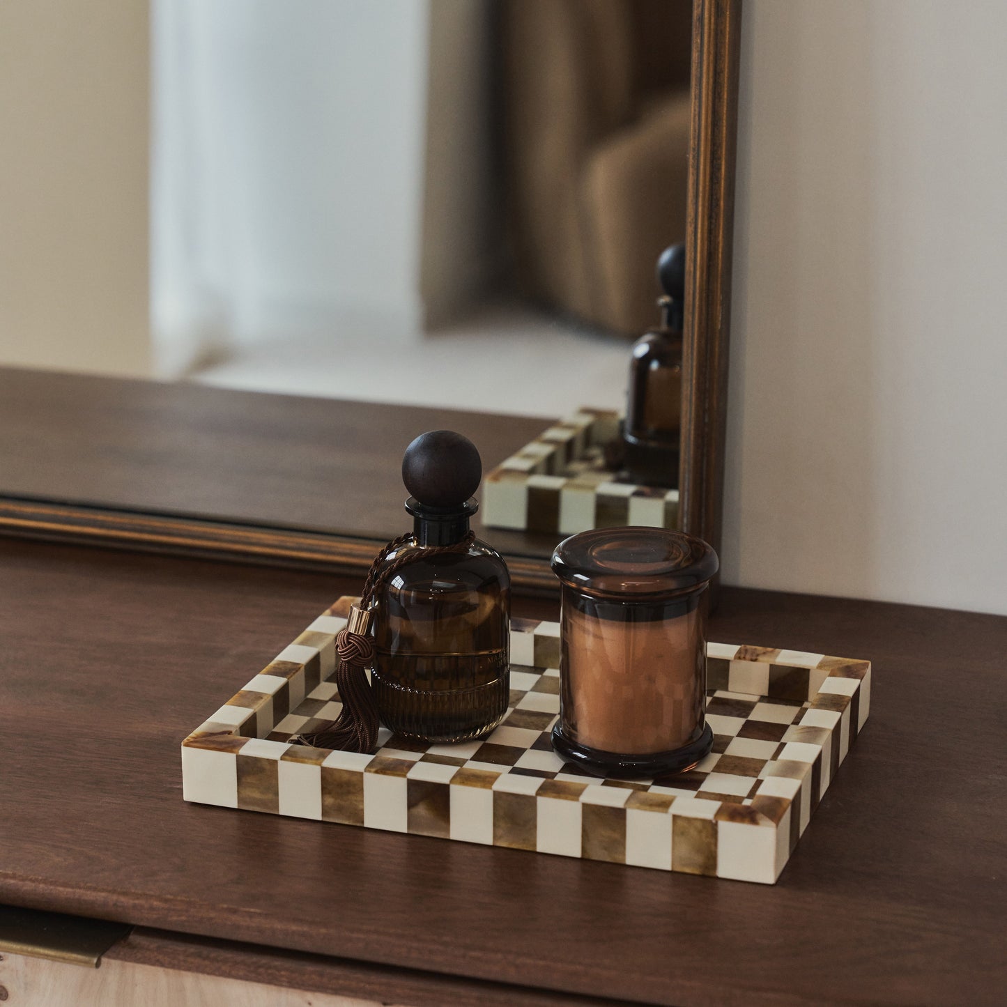Amelia - Miroir de Cheminée Arqué en Métal Doré 100cm x 87cm