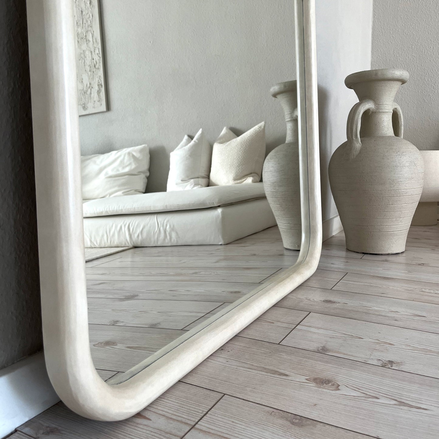 Amora - Miroir en béton extra grand, plein pied, arche, 190 cm x 100 cm
