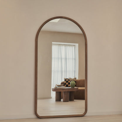 Amora - Miroir en bois chaud extra grand, plein pied, arche, 190 cm x 100 cm