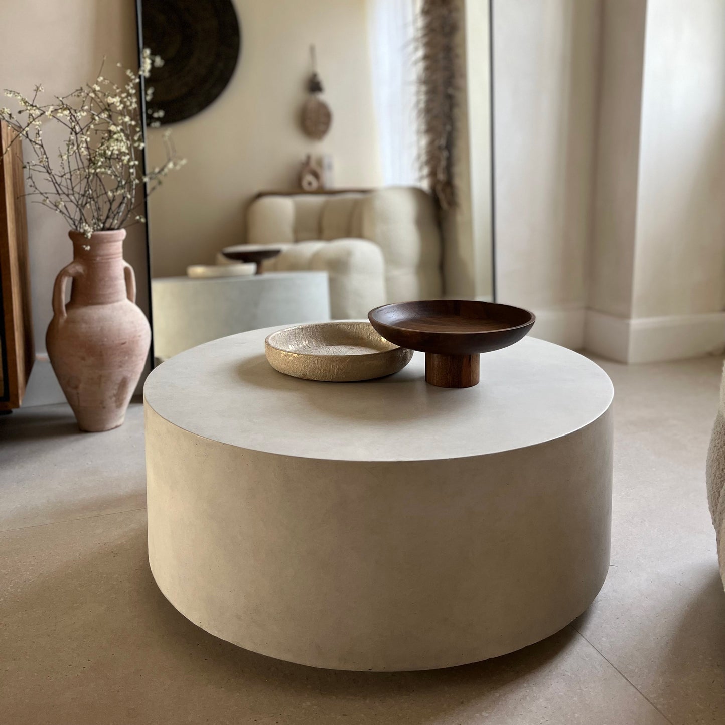 Angelo - Table Basse Ronde Minimaliste en Béton Grande