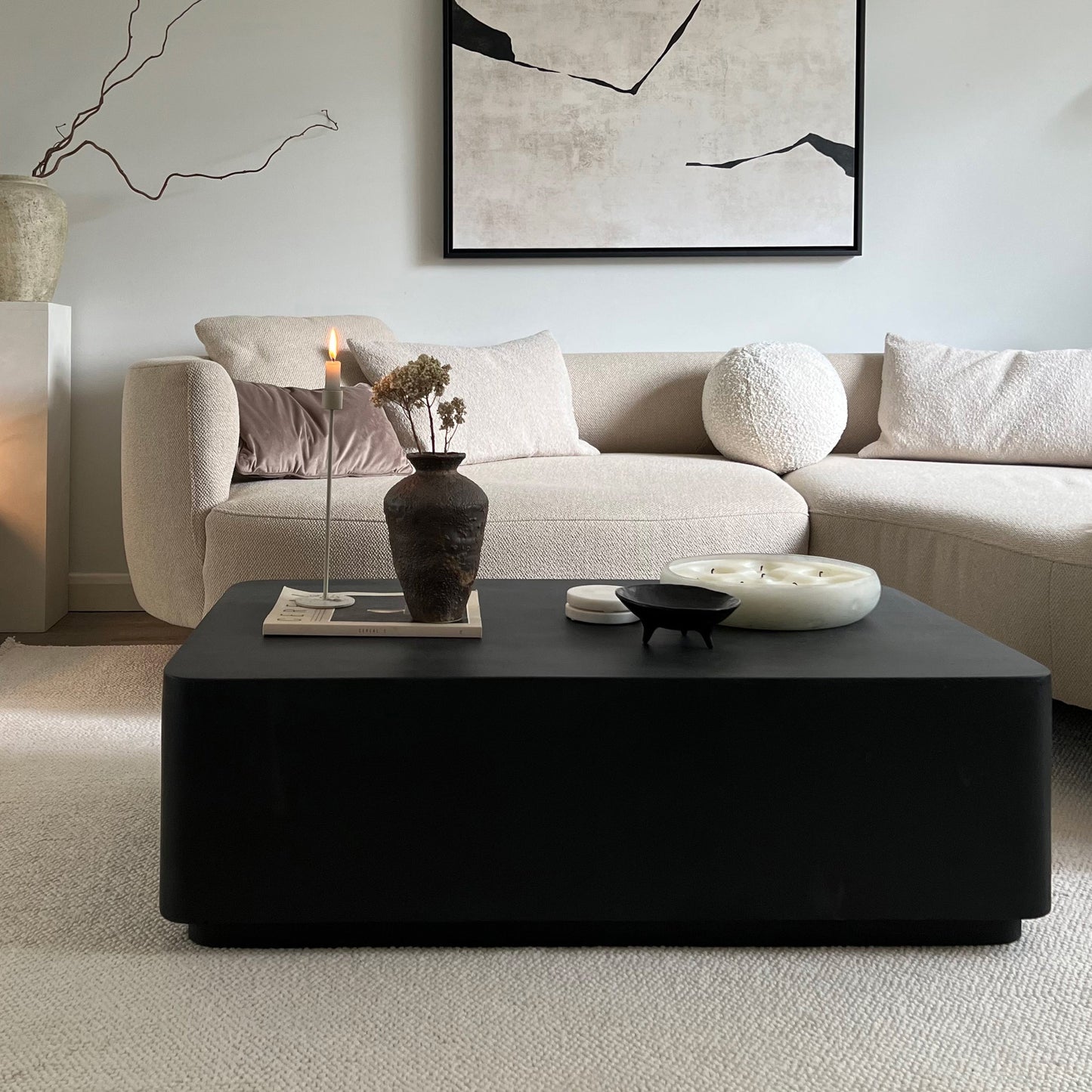 Angelo - Table Basse Rectangulaire Minimaliste Onyx Grande