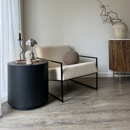 Angelo - Table d'Appoint Ronde Minimaliste Onyx